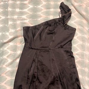 BCBG Party dress one shoulder with gold zipper accent. 12